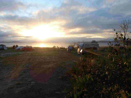 Sonnenuntergang an der Dunallay Bay - ca. 40km vor Port Arthur