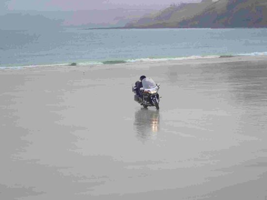 Arno im Regen am Strand 