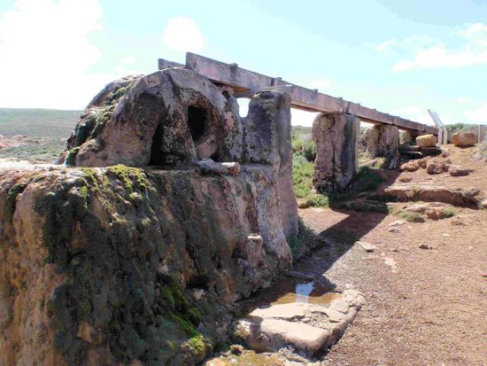 Mit diesem Wasserrad wurde das Wasser zum 300m entfernten  Leuchtturm befördert