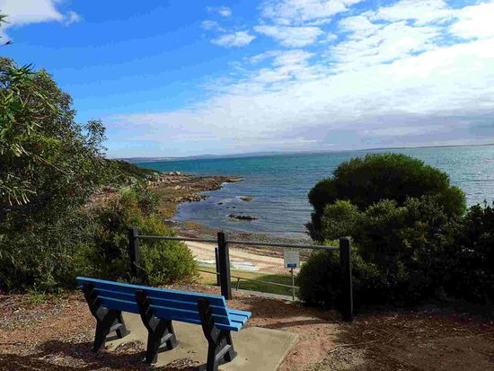 Blick von unserem Campingplatz auf das Meer 