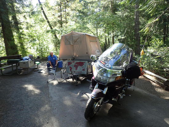 Unser Stellplatz bei den Susan Falls