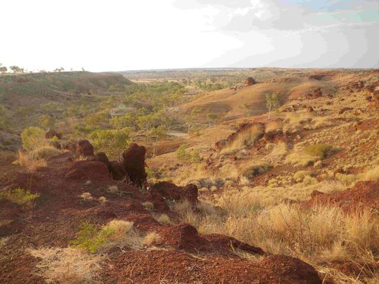 Die Landschaft in der späten Nachmittagssonne