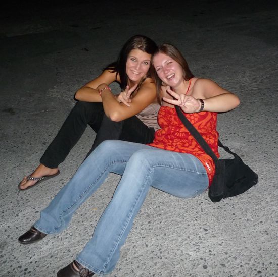 Sitzstreik, da wir das Feuerwerk verpasst hatten 