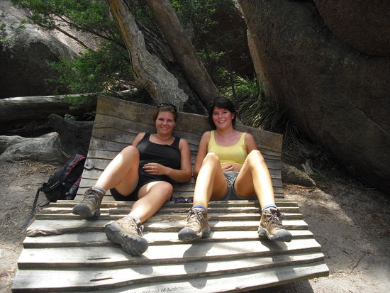 Nach dem anstrengenden Aufstieg zum Lookout der Wineglas Bay