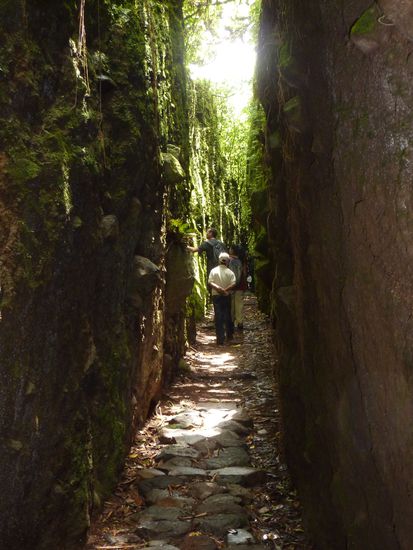 Eine Regenrinne am Vulkan Mombacho......also wen man jetzt noch ein paar Steine umwaelzt und Pfeile auf Dich geschossen werden, dann bist in einem Indiana Jones Film...