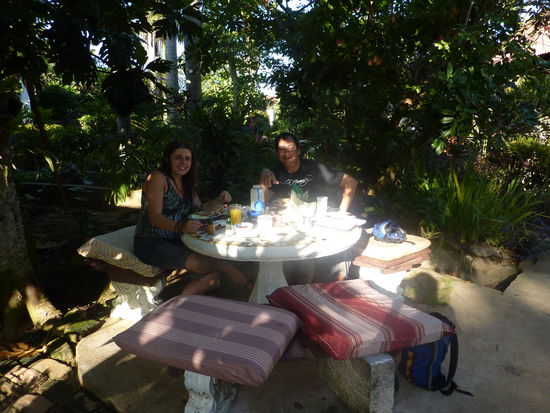 Hier das letzte Frühstück mit meiner Reisefrau Steph im Yoga Center......