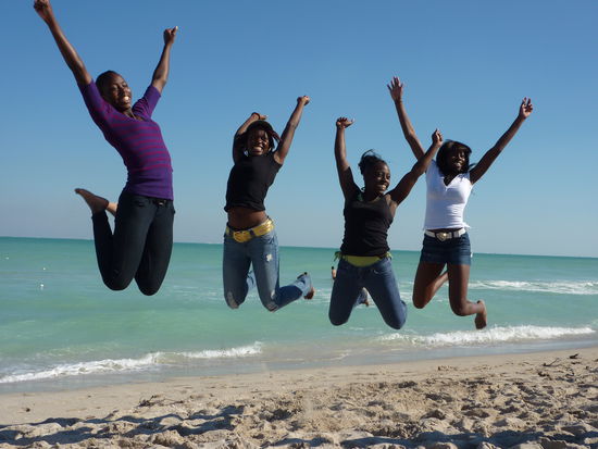 Jumping Bild am South Beach....