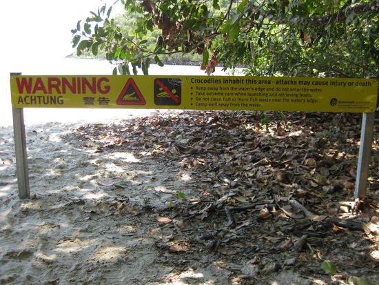 Aber nie vergessen: Genau dort fuehlen sich unsere gefaehrlichen Kroko-Freunde sehr wohl !