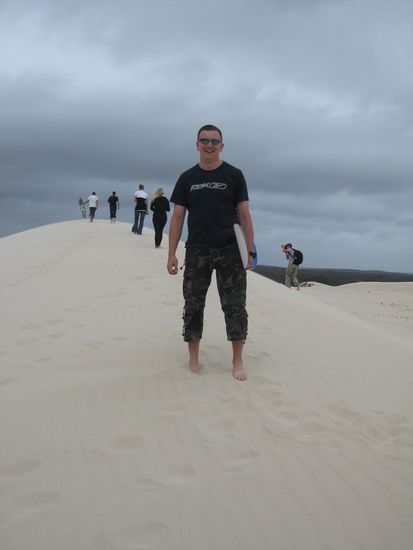 Mitten auf der Insel liegt "Little Sahara", eine Wuestenlandschaft mit Sandduenen - vogelwild !