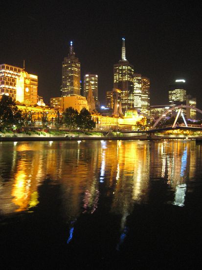 Nachtblick auf die City von den Southbanks