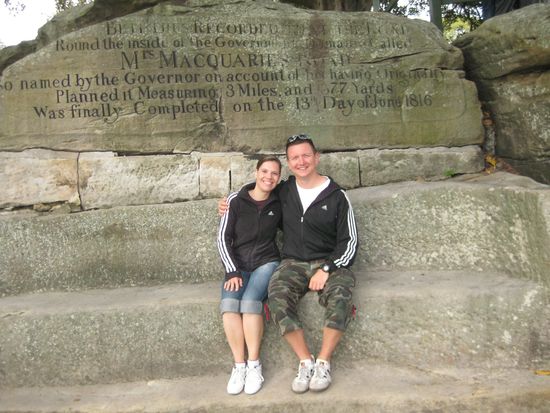 Ein bekannter Ort im Botanic Garden - Mrs. Macquaries Stuhl