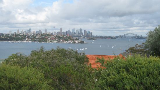 Super Spot auf City, Oper und Harbour Bridge nebst Paramatta River