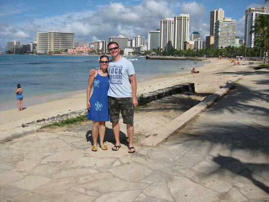 Kurz nach dem morgentlichen Bad im warmen Meer am Waikiki Beach