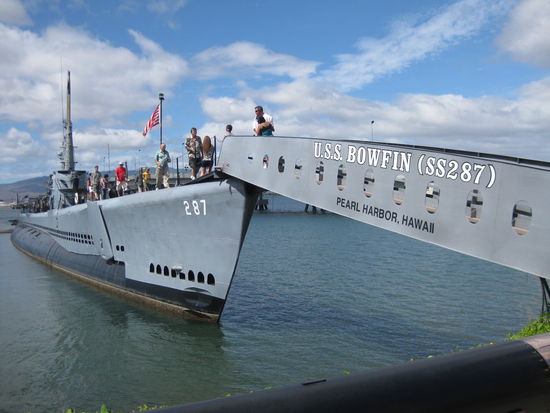 Das U-Boot U.S.S. Bowfin im Museums-Hafen von Pearl Harbour