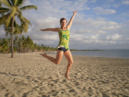 am Strand von meinem Hotel....so viel Sonne macht uebermuetig 