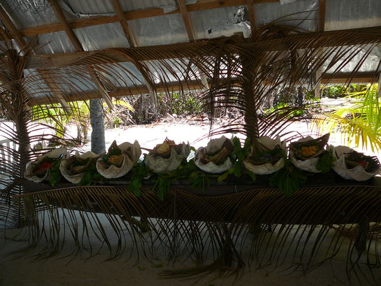 unser Mittagessen wurde in Muschelschalen serviert!
