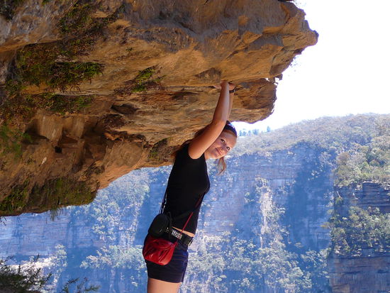 Kathi beim Freeclimben...