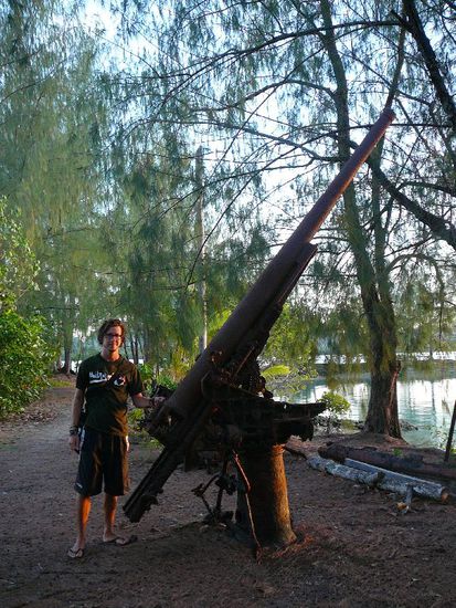 ein Geschütz in der Nähe von unserem Schnorchelplatz