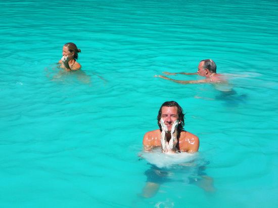 mit Schlick im Gesicht 