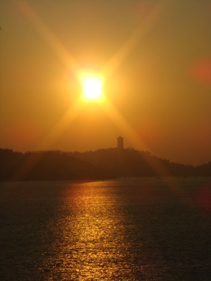 Dieser Sonnenuntergang genossen wir sehr 