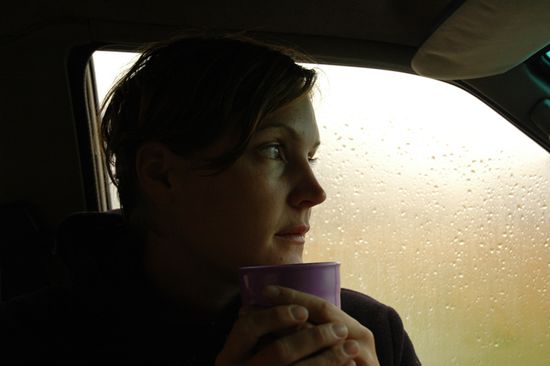 Warten auf eine Regenpause