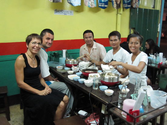 Die Massagetruppe beim "Hot Pot"