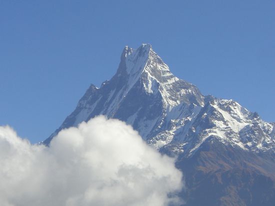 Der heilige Berg Macchapucchare immer im Blickfeld
