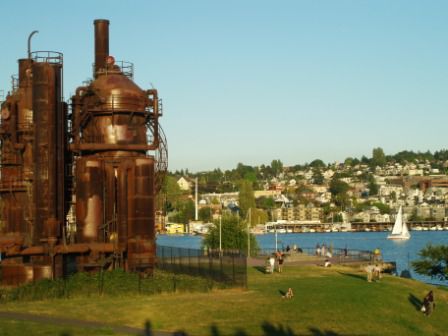 Wir fuhren zum Lake Union..