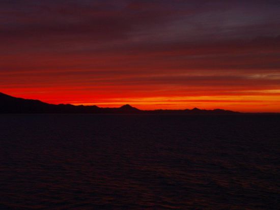 Letzter Sonnenuntergang über der Baja California 