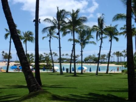 Der Park vom Hilton Hotel in Honolulu, Oahu, Hawaii