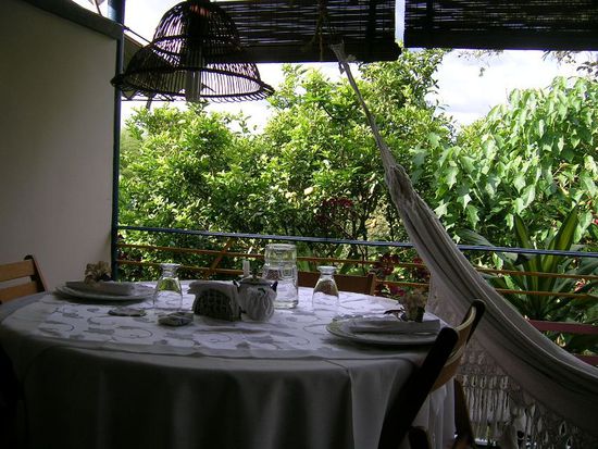 Vor dem Abendessen auf dem Balkon