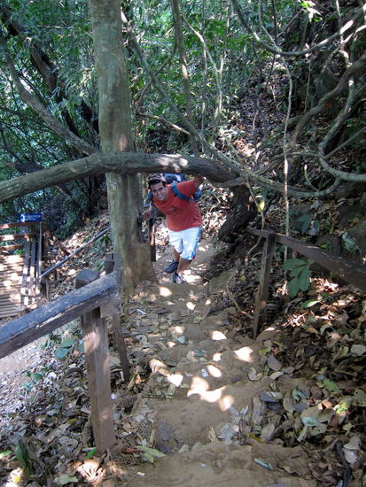 Beim Aufstieg - schwitzen bei 35 Grad im Schatten... 