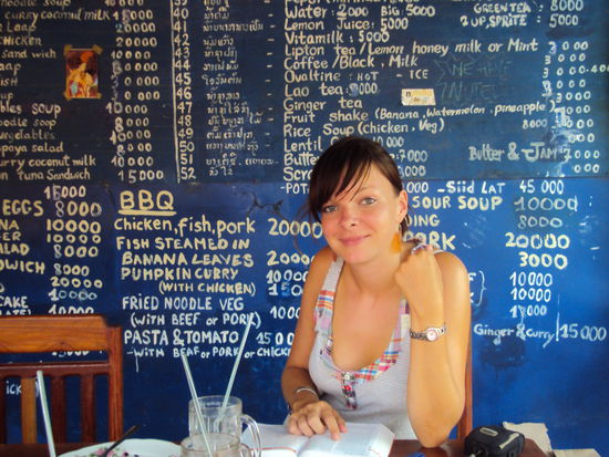 Hier liess es sich lecker fruehstuecken! (Omelette with Vegetables und Banana-Shake)