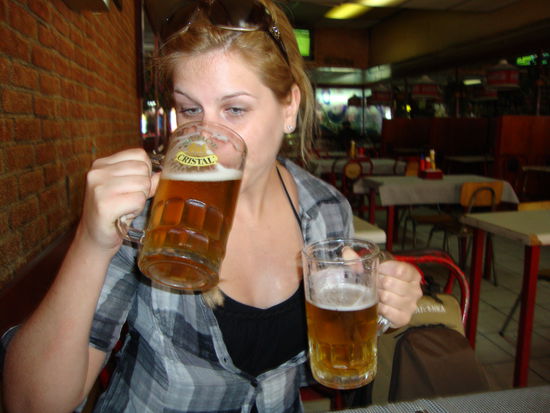 Eine Pause an einem Heissen Tag.Prosit