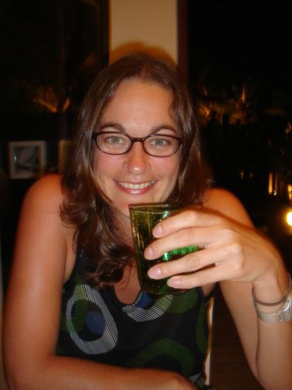 iris beim gemütlichen apero