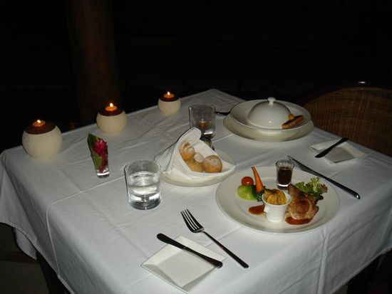 unser dinner auf der privatterasse
