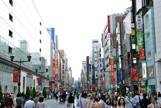 hauptshoppingstrasse in ginza