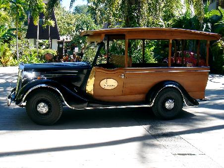 unser oldtimer als transfergerät zum amata-resort