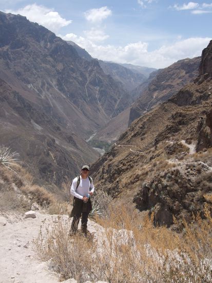 Unterwegs beim Trekking.