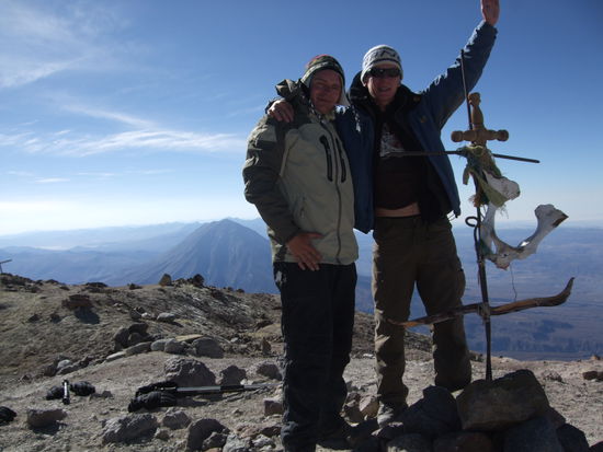 Am Gipfelkreuz mit Sven.