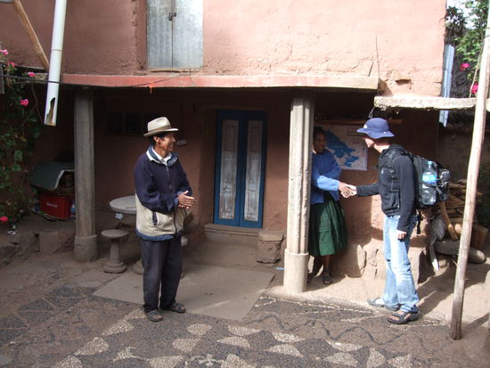 Abschied von der Gastfamilie.