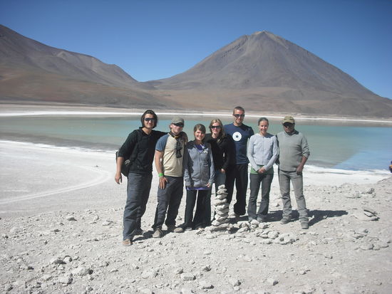 Abschlussbild mit Gruppe und Guide an der Laguna Verde.