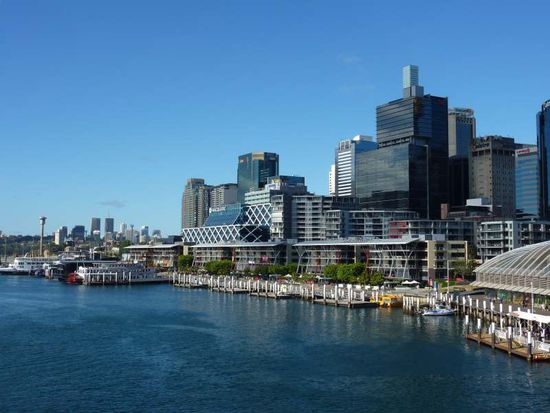 Darling Harbour! Endlich mal schönes Wetter in Sydney!!!
