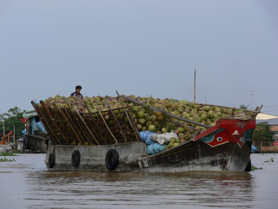 Kokosnussfrachter, halbvoll...