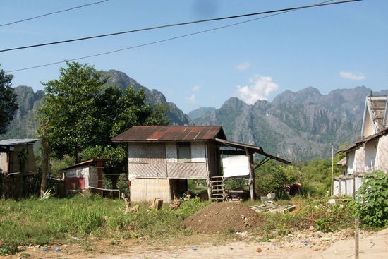 auf dem Weg nach Vang Vieng