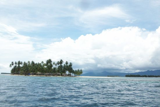 Anfahrt auf unsere Insel die nicht gerade sehr gross war wie man hier sieht 