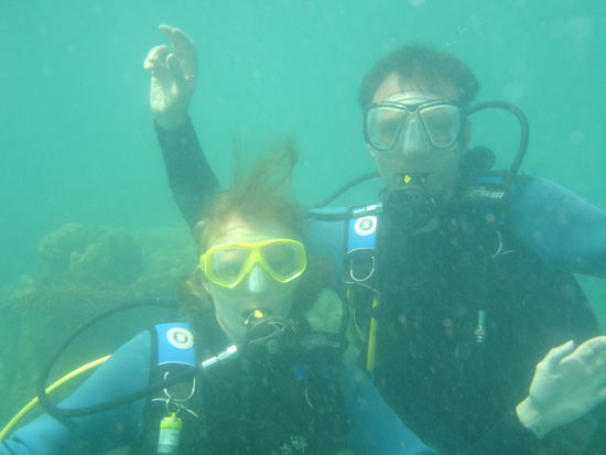 Andre und Ndine beim Tauchen in Phu Quoc