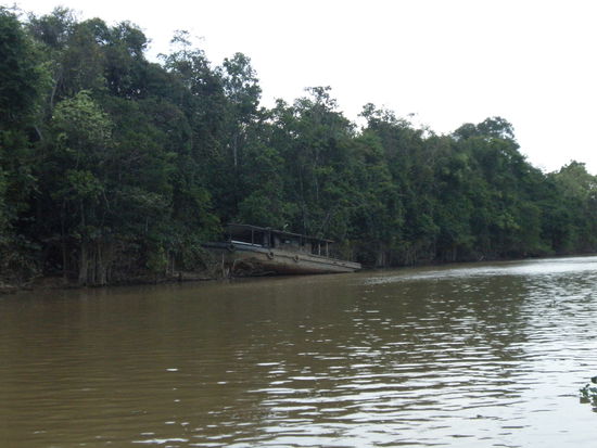 Beim letzten Hochwasser hat das Boot wohl die Kurve nicht bekommen....