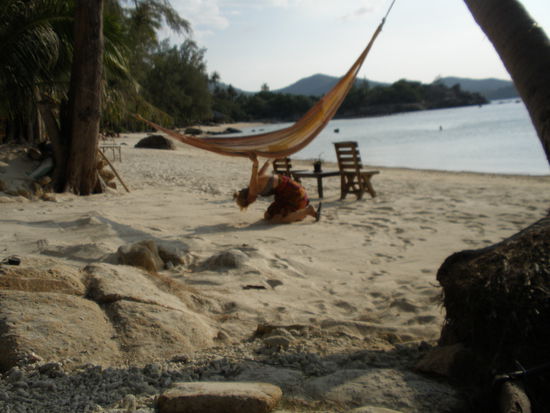 Nadine beim Hängematten Sport, also ich kann das nach 6 Monaten!!!