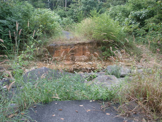 Und hier haben wir versucht nen Schleichweg zu fahren der aber an der eingestürzten Brücke endete